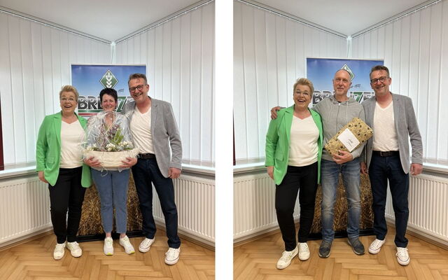 Zwei Bilderzeigen jeweils Antje und Thomas Brenzel zusammen mit Monika Schlegel und Detlef Schwarz